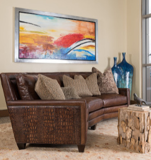 Our curved sofas bring beauty, comfort, and meaningful exchange to any room.