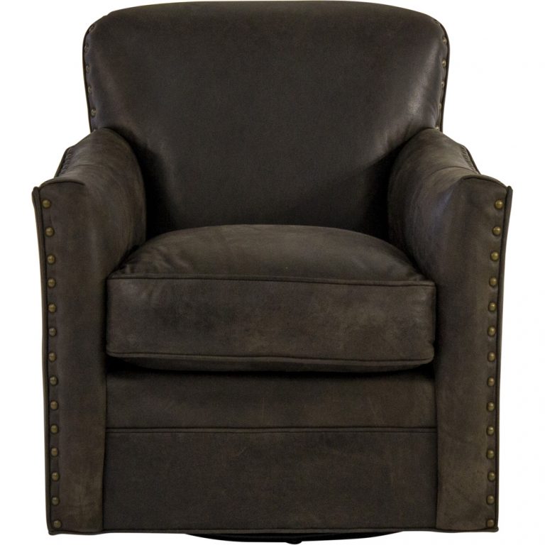 Luna Brown Leather Swivel Tub Chair The Arrangement