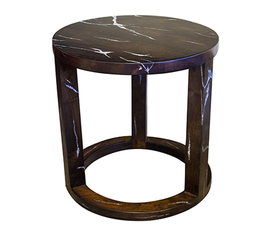 Wooden Lined End Table with Rustic Wood Texture