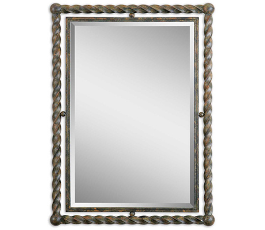 wooden orb outer frame with a mirror in the middle