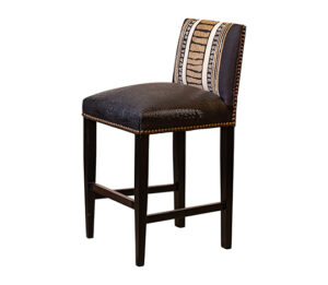 Leather-Textured Fabric Tapestry Barstool - Neutral Elegance