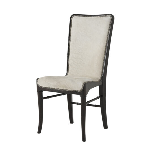 White Leather Trim Chair - Contemporary Sophistication