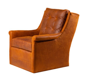 Lamont Nutmeg Swivel Chair with Reverse Welts