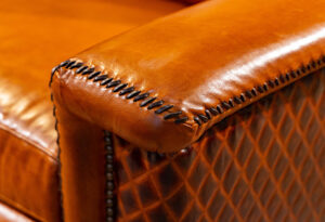 Leather and wood.