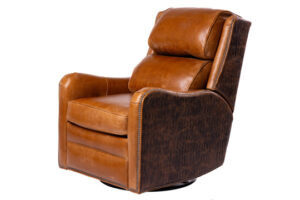 full grain buffalo hide swivel glider