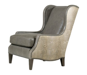Hornback Stone Leather Chair