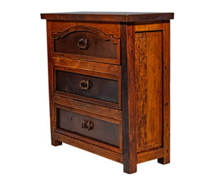 Yoked Nightstand 3 Drawer Dark Copper