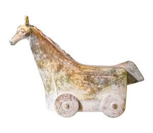 Troya Horse w/Wheels Small Talco White Mozaico