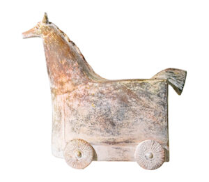 Troya Horse w/Wheels Large Talco White Mozaico