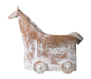 Troya Horse w/Wheels Large White Talco Macen