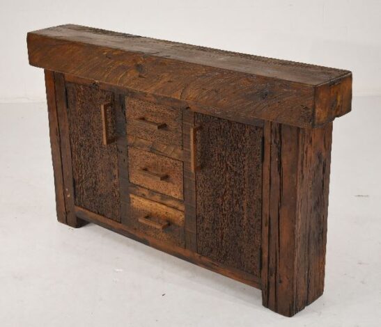 Big Timber Sideboard 3 Drawer / 2 Door / Shelves Inside Timber Top - 6" Thick
