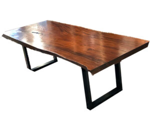 Origins Dining Table Perfect Brown Straight Edge / Long Black Legs