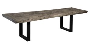 Origins Dining Table Live Edge, Greystone Wood Legs
