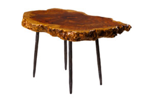TH80275 Burled Coffee Table With Forged Legs - .5