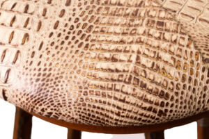 Metal Swivel BarStool With Croc Cushion Seat