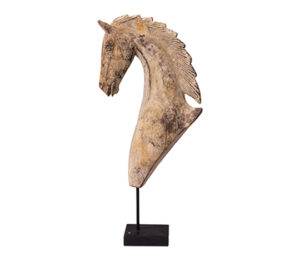 Carved Horse Head on Stand Indian Ash Tree Indonesia