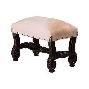 White HOH Ottoman Black/Brown Distressed Finish