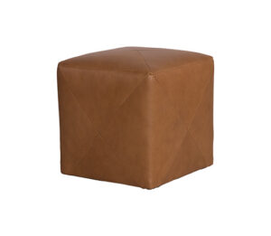 Tobacco Leather Ottoman
