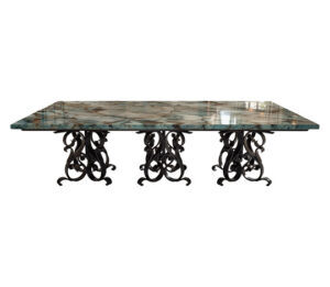 Blue Velvet Quartz Dining Table
