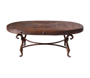 Oval Metal Coffee Table Wood Top