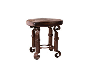 Round Metal Side Table  Wood Top