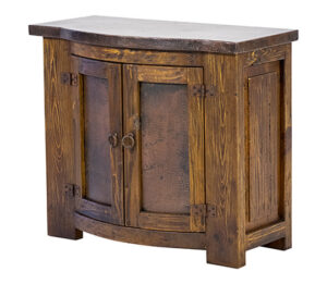 Curved Nightstand Copper with Dark Brown Copper Doors