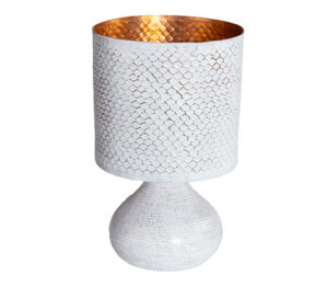 White Copper Onion Table Lamp